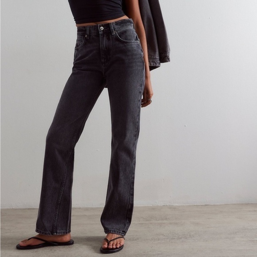 We the free xena black slim straight high rise jeans